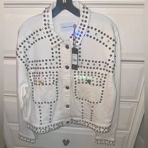 Rebecca Minkoff White Denim Jacket Large, new with price tag $428.00..